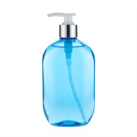 Blue Transparent Liquid Soap Dispenser Bottle with Metallic Pump No Background Clipping Path png