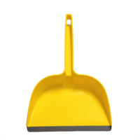 Yellow Plastic Dustpan Cleaning Tool with Handle Transparent Background Clipping Path png