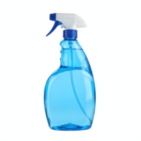 Blue Transparent Spray Bottle with White and Blue Trigger Nozzle Clipping Path No Background png