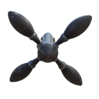 Aircraft Engine Propeller With Four Black Blades Isolated On Transparent Background Clipping Path png