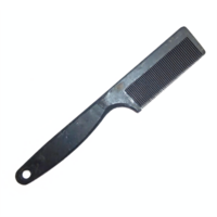 Black Hair Comb with Handle and Fine Teeth on Transparent Background Clipping Path Included png