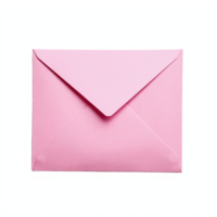 Pink Envelope Closed Paper Mail with Transparent Background Clipping Path for Greeting Card png