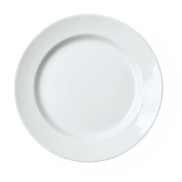 White Round Dinner Plate with Smooth Surface on Transparent Background Clipping Path png