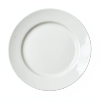 White Ceramic Dinner Plate Round Tableware Dishware with Transparent Background Clipping Path png
