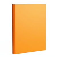 Orange Hardcover Book Standing Upright with Transparent Background Clipping Path Included png