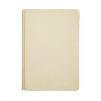Blank beige hardcover book with rounded corners on white background transparent clipping path png