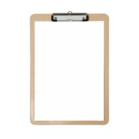 Clipboard with Blank Paper Sheet Office Document Holder Transparent Background Clipping Path png
