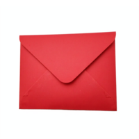 Red Envelope with Folded Flap Isolated on Transparent Background Clipping Path Included png