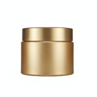 Gold Cosmetic Jar Container with Lid Isolated on Transparent Background Clipping Path png