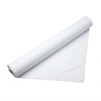 White Fabric Roll Unrolled Textile Sheet Material Closeup on Transparent Background with Clipping Path png