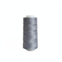 Silver Thread Spool Isolated on Transparent Background with Clipping Path for Sewing and Crafting png