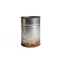 Rusty Old Metal Barrel Empty with No Background Transparent Clipping Path png