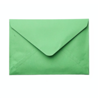 Green Paper Envelope with Flap Closed Isolated on Transparent Background with Clipping Path png
