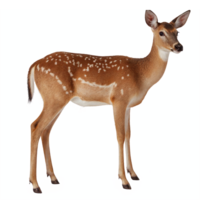 Young Spotted Deer Standing Side View with Transparent Background Clipping Path png