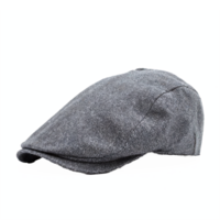 Gray Flat Cap with Classic Style and Fabric Texture on Transparent Background png