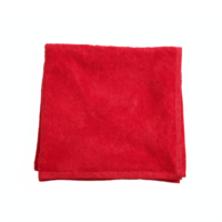 Red Soft Clean Microfiber Cloth Folded Square Shape with Transparent Background Clipping Path png