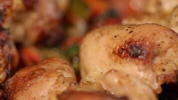 Delicious grilled chicken served with fresh vegetables video