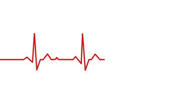 Cardio lines,heartbeat and heart rate line as ECG or EKG concept. Healthy heart beat in red color, pulse, rhythm, wave, frequency video
