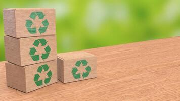 Recycle symbol on Box for eco concept 3d Rendering. photo