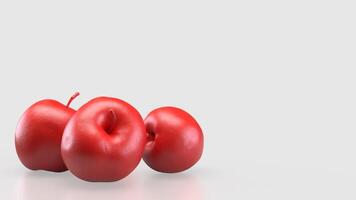 Red Apple on white Background for Health concept 3 d Rendering. photo