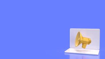 The Megaphone and microphone for Pod cast or social media 3d render. photo