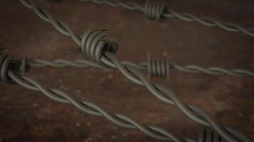 Barbed wire on Rusty Background for war concept 3d Rendering. photo