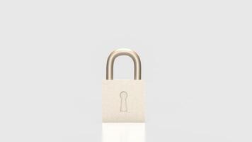 Lock on white Background for Security concept 3d Rendering. photo