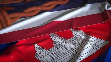 Thailand and Cambodia flag for Background concept 3 d Rendering. photo