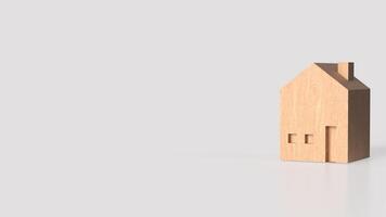 Wood House on white Background for property or Building concept 3d Rendering. photo
