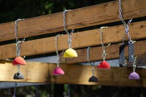 The Tools of Obstacle Course Racing Diverse Grip Holds. photo