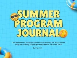 Blue yellow summer program journal presentation template