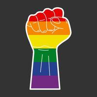 Pride fist symbol in rainbow colors vector