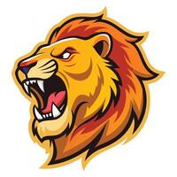 Dynamic Lion Growl Imagery vector