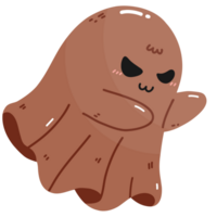 Angry Chocolate Ghost with Spooky Expression png