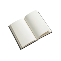 Open blank notebook journal mockup for writing design on transparent background png