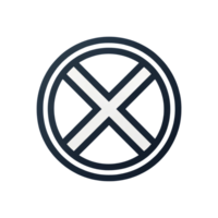 White x in circle graphic design symbol illustration on transparent background png