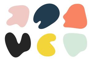 Doodle liquid abstract blob shapes, color irregular organic random forms, fluid silhouette, simple smooth ink stain. Highlight for social media stories. Perfect for branding, poster, packaging vector