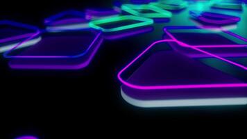 Abstract Blue Neon Colorful Shapes Background video