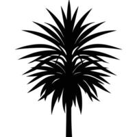 A palm tree silhouette on a white background vector