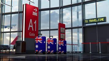 The Australia Flag with on the Travel Suitcase video