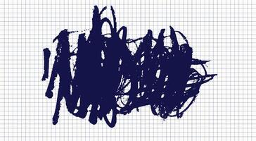 Abstract Scribbled Drawings on a Grid Notebook Page Representing Spontaneous Creativity, Artistic Expression vector