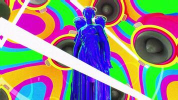 Three Graces Statue Psychedelic Vj Loop video