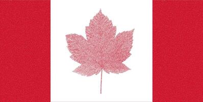 Risograph Print with Photocopy Effect of Canada Flag Featuring a Maple Leaf vector
