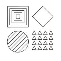 A set of geometric shapes and lines vector