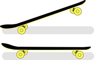 Skateboard Side and Tilted View Set vector