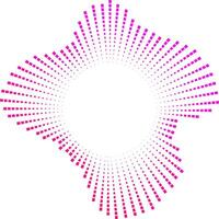 Circular audio wave color pattern with dots radiating outward. design represents sound neon waves and music visualization in a minimalist style. vector