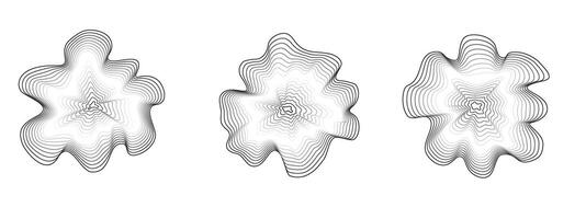 Sound circular waves. Abstract wavy circles. Minimalistic sound lines, radial spectrum. Colorful cover for music poster and banner. Radial spectrum. vector
