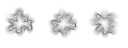 Sound circular waves. Abstract undulating circles. Minimalistic sound lines, radial spectrum. Colorful cover for music poster and banner. Radial spectrum. illustration. vector