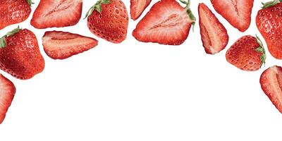 Fresh strawberries on a white background vector