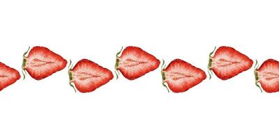 Sliced strawberries on a white background vector